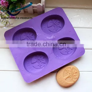 4 Cavities Tree Oval Soap Mold thumbnail-1