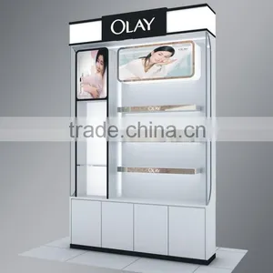 Elegant Wooden Cosmetic Store Wall Display Shelf and Showcase for Sale thumbnail-3