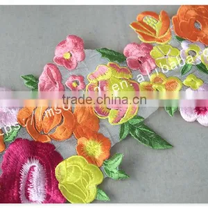 Newest Design Beautiful Flower Embroidery Organza Lace With Organza thumbnail-5