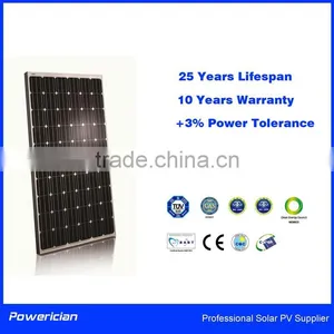 Mono Solar Panel 275Wp 0~+3% Power Tolerance 10 Years Manufacturing Warranty by Powerician thumbnail-1