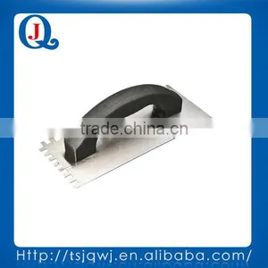 Carbon Steel or Stainless Steel Plastic Handle Plastering Trowel With Notch Teeth JQ6074A thumbnail-1
