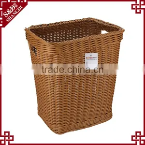 Customized Hand Weaving Big Size Toy Laundry Storage Plastic Basket With Handle thumbnail-2