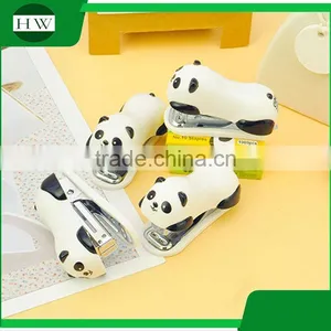Plastic Mini Cartoon Portable Office Stationery Manual Panada Paper Stitcher Stapling Machine Stapler thumbnail-3