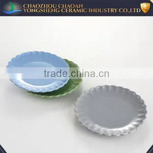 Custom Different Color Ceramic Flat Plates Kitchen Ware thumbnail-1