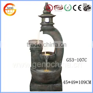 Stone Tower Apperance Garden and Home Decoration Water Fountain Polyresin Material thumbnail-1