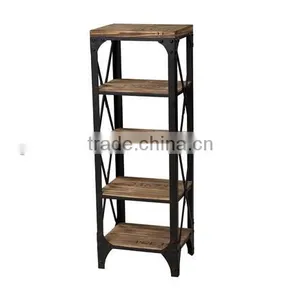 Industrial 5 Tiers Wood Living Room Shelf thumbnail-1