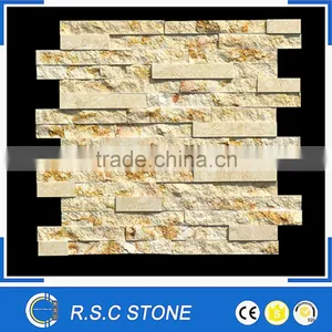 Yellow Marble Culture Stone Slate Tile for Wall thumbnail-1