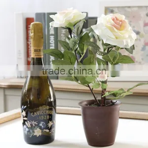 Home Desktop Decor Silk Flowers Suit Artificial Rose Bonsai thumbnail-3