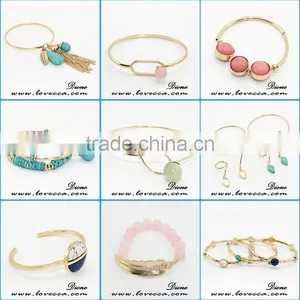 New Arrival Cheap Jewelry Alloy Synthetic Turquoise Stone Bracelet thumbnail-1