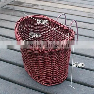 Wholesale High Quality Handmade Woven Wicker Removable Wicker Bicycle Basket thumbnail-6