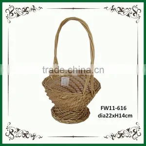 Hand Woven Decorative Vintage Flower Girl Basket thumbnail-2