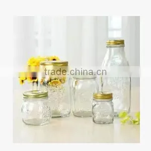 300ML/500ML/1L Bluk Clear Wholesale Glass Jars With Screw Slink Lid for Jam Honey for Kitchenware thumbnail-3