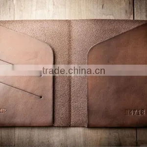 Dark Brown Genuine Cow Hide Leather Holder for Passport thumbnail-3