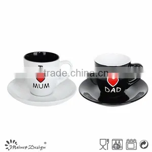 Set2 Black and White Tea Cup and Saucer thumbnail-1
