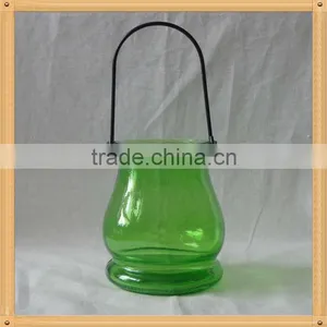 Glass Hurricane Lamp With Handle thumbnail-1