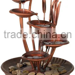 Water Lilies and Cat Tails Garden Water Fountain thumbnail-2