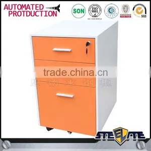 Light Blue Office Filing Cabinet Metal Mobile Filing Cabinet With 3 Drawer thumbnail-6