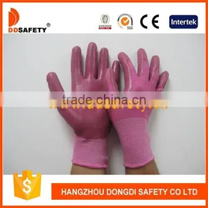 DDSAFETY With 5Years Experience Nylon Shell Violet Nitrile Glove thumbnail-1