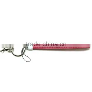 Pink Promotion Gift PU Leather Key Chain With Crystal Gem, Swivel Snap Hooks, Key Ring Accembly, Acrylic Gem Key Chain thumbnail-1