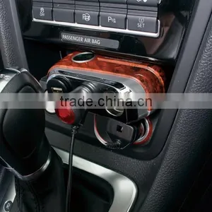 CE Approval 2 Socket LED USB Cigarette Lighter Power Adapter DC Outlet for IPhones , IPads & Tablet thumbnail-3