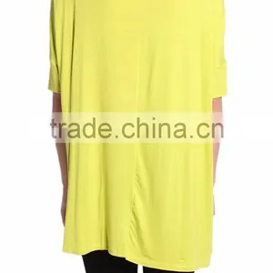 Fashion Woman Oversized Jersey Tee Short Sleeve Draped Solid Jersey Tunic Top Loose Fit Tee T-shirt Women Top Tee thumbnail-3
