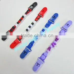 New Designed ABS Bead Resin Baby Pacifier Clip thumbnail-2