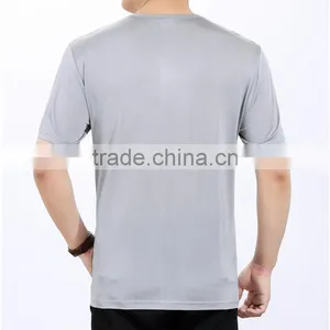 Promotional Low Price Summer Round Neck White 140g Polyester Cotton Blend Blank t Shirt Manufacturer Bangladesh thumbnail-4