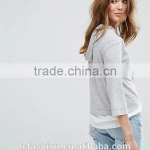 Wholsale Sweatshirts 2017 New Style Women Two Pieces Long Sleeve Loose Pullovers Hoodie thumbnail-4
