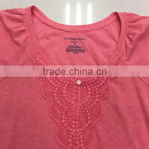 Women Fashion Design Fancy Lace Loose Fit T-shirt thumbnail-3