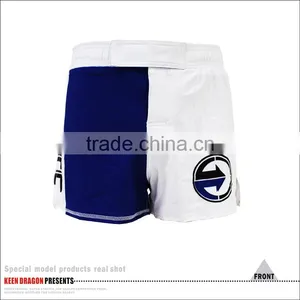 BLUE AND WHITE PRINTED MMA SHORTS WITH HIGH QUALITY AND FASHION DESIGN thumbnail-3