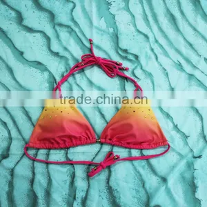 Sun Protect Material Bikinis Trendy Fashion Girls Shiny Swimsuits thumbnail-3