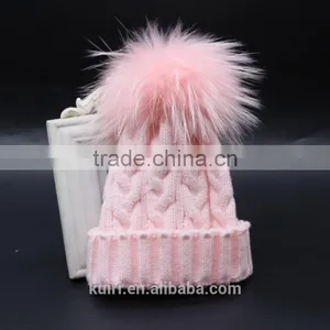 Children Fur Pompom Hat Baby Boys Girls Winter Beanie Hats Wool Knitted Caps For Kids 2016 Hot Sale thumbnail-6