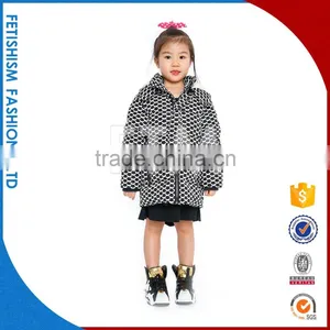 Popular Fancy Cotton Warm Lovely Girl Coat Custom Name Brand Grey Letters Print Long Sleeve Kids Winter Fur Girls Coats For Kids thumbnail-1