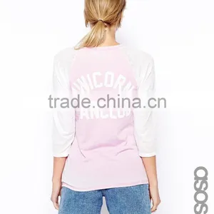 TALL Baseball Top With Unicorn Back Print thumbnail-1