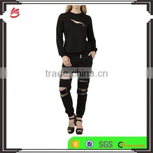 Sweatshirt Set Zipper Tracksuit Women Cheap Tracksuit Bodyfitted thumbnail-1