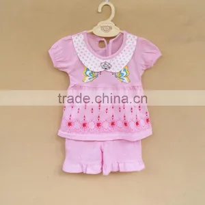 Wholesale Summer Cotton Printing Girls Kids t Shirt With Pants Set thumbnail-2