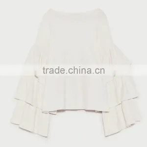 OEM Fctory Ladies Fancy Cotton Loose Knitting Organic Cotton Sweater for Wholesale thumbnail-6