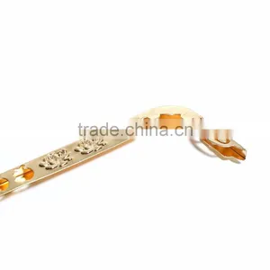 Iron Based Alloy Kiss Clasp Purse Frame Apple Fruit Gold Plated Flower 21.5cm(8 4/8") x 5.4cm(2 1/8"), 1 Piece thumbnail-2