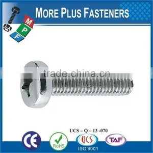Made in Taiwan Mild Steel Pan Head Phillips Recessed Machine Screws Bright Zinc Plated DIN 7985 thumbnail-4
