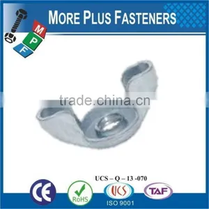 Made in Taiwan Brass Plated Coarse Thread Zinc Plating Steel Stamped Wing Nut thumbnail-6