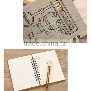 Wholesale Cartoon my Neighbor Totoro Anime Cute Wood Cover Notebook for Students thumbnail-1