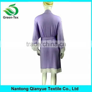 Purle Modal Trim Lace Robes For Women thumbnail-2