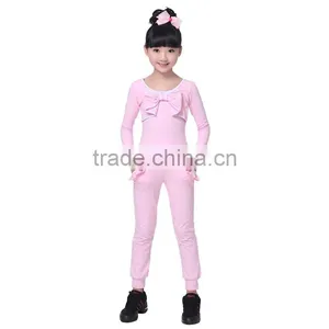 New Spring Autumn Girls Bowknot Long Sleeve Sweatshirt Hoodies & Pants Trendy Tracksuits Children Gymnastics/Sport Suits thumbnail-2