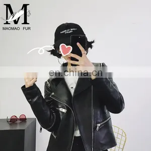 Latest Fashion Custom Black Winter Cheap Leather Jackets Women Leather Jacket Wholesale thumbnail-5