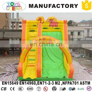 2017 Inflatable Dry Slide Double Lane With Arch for Kids Climbing thumbnail-1