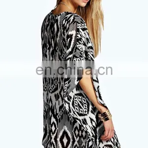2015 Wholesale Factory Price BEADED NECK PRINTED KAFTAN Slim Embroidered Poncho/ Short Kaftan For Women Summer Wear thumbnail-2