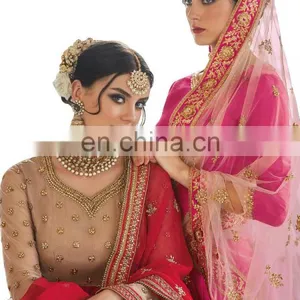 Wedding Wear Stylish Lehenga Choli + Bottom Pant Style Anarkali Suits Dress Material 2017 thumbnail-4