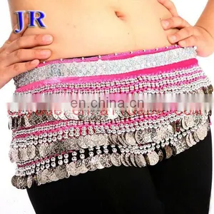 Wholesale 248 and 338 Coins High Velvet Silver Coin Belly Dance Hip Belt Y-2007# thumbnail-6