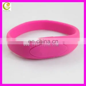 2017 Custom Design Silicone 32GB Silicone Wristband / Bracelet / Rubber Band USB Flash Drive for Promotional Gift thumbnail-2