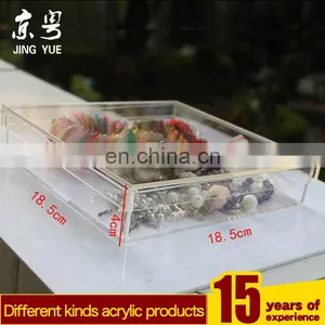 Clear Square Pmma Plexiglass Jewelry Box Case Acrylic Jewelry Box thumbnail-2